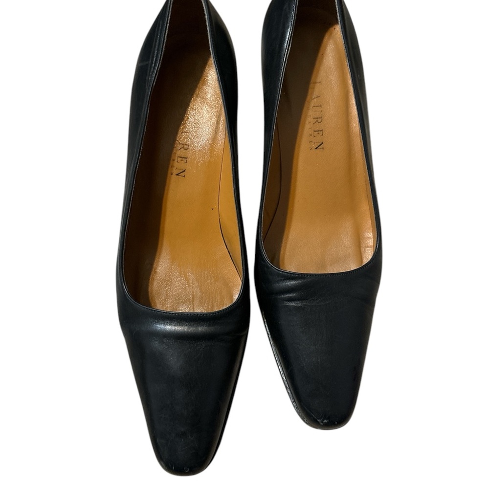 Lauren RALPH LAUREN black ALL LEATHER HEELS -